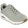 Slip-On Sneaker SKECHERS "UNO SHIMMER AWAY", Damen, Gr. 37, grün (grün, sage), Lederimitat, kontrastfarbene Details, sportlich, Schuhe Sneaker, Slipper, Freizeitschuh, Plateausneaker mit modischem Keilabsatz