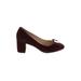 Cole Haan Heels: Slip On Chunky Heel Classic Burgundy Print Shoes - Women's Size 8 - Round Toe