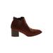 Ankle Boots: Chelsea Boots Chunky Heel Casual Brown Print Shoes - Women's Size 8 - Almond Toe