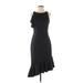 Banana Republic Cocktail Dress - Midi High Neck Sleeveless: Black Print Dresses - Women's Size 2