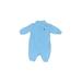 Ralph Lauren Long Sleeve Onesie: Blue Solid Bottoms - Size Newborn