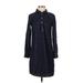 Tommy Hilfiger Casual Dress - Shirtdress Collared Long sleeves: Blue Print Dresses - Women's Size X-Small