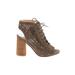 Sam Edelman Heels: Brown Solid Shoes - Women's Size 5 - Open Toe