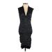 Nicole Miller Collection Cocktail Dress - Party V-Neck Sleeveless: Black Dresses - Women's Size 6