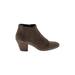 AQUATALIA Ankle Boots: Brown Print Shoes - Women's Size 6 - Almond Toe