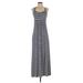 Calvin Klein Casual Dress - Maxi: Gray Stripes Dresses - Women's Size 4