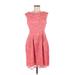 Vince Camuto Casual Dress - A-Line Scoop Neck Sleeveless: Pink Solid Dresses - Women's Size 6