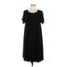 Lularoe Casual Dress - Shift Scoop Neck Short sleeves: Black Print Dresses - Women's Size Large
