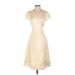 Calypso St. Barth Casual Dress - Wrap: Ivory Print Dresses - Women's Size Small