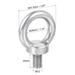Lifting Eye Bolt M Male Thread with Hex Screw Nut Gasket Flat Washer for Hanging, 304 Stainless Steel