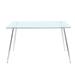 Modern Kitchen Glass Dining Table with Tempered Glass Table top,Metal Legs