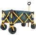 Collapsible Wagon Cart Utility Folding Carts Heavy Duty for Outdoor Camping Beach Garden with Big Wheels Dark Green Yellow XL