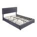 Velvet Upholstered Platform Bed Frame with 3 Drawers, Wavy Tufted Headboard Shelf and Charging Station - Queen