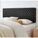 Ditmas Solid Wooden Black Leather Basket Weaved Floating King Size Headboard