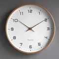 Horloge murale ronde japonaise en bois massif 10 " 12" 14 " 16" horloge silencieuse pour salon