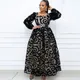 Robe longue en maille imprimée taille moyenne sans ceinture pour femmes pull noir grande robe