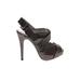 REPORT Signature Heels: Slingback Stilleto Glamorous Gray Solid Shoes - Women's Size 6 1/2 - Open Toe