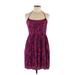 I Love H81 Casual Dress - Mini Scoop Neck Sleeveless: Purple Dresses - Women's Size Medium