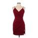 Olive Tree Casual Dress - Bodycon: Burgundy Dresses - Women's Size Large