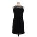 Ann Taylor LOFT Cocktail Dress - Party Crew Neck Sleeveless: Black Solid Dresses - Women's Size 6