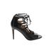 Coach Heels: Black Solid Shoes - Women's Size 8 - Open Toe