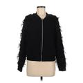 Zara Basic Jacket: Short Black Print Jackets & Outerwear - Women's Size Medium