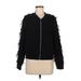 Zara Basic Jacket: Short Black Print Jackets & Outerwear - Women's Size Medium