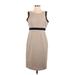 9&Co. Casual Dress - Sheath: Tan Color Block Dresses - Women's Size 6