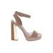 Aldo Heels: Tan Solid Shoes - Women's Size 10 - Open Toe
