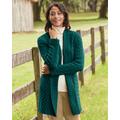 Blair Women's Long Open-Front Cabled Cardigan - Green - PS - Petite