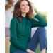 Blair Women's Essential Cotton Long-Sleeve Solid Mockneck - Green - 2X - Womens