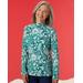 Blair Women's Essential Cotton Poinsettia-Print Mockneck - Multi - 2X - Womens