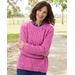 Blair Women's Cable & Shaker Pullover Sweater - Pink - M - Misses