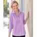 Blair Women's Foxcroft Perfect-Fit Three-Quarter Sleeve Non-iron Shirt - Purple - 10 - Misses