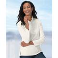 Blair Women's Essential Solid Mockneck Henley - Ivory - PM - Petite