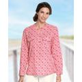 Blair Women's Silky Print Long-Sleeve Utility Blouse - Multi - XL - Misses