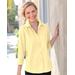 Blair Women's Foxcroft Perfect-Fit Three-Quarter Sleeve Non-iron Shirt - Yellow - 20W - Womens