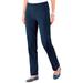 Blair Women's SlimSation® Straight-Leg Pants - Denim - 6PS - Petite Short