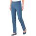 Blair Women's SlimSation® Straight-Leg Pants - Denim - 16PS - Petite Short