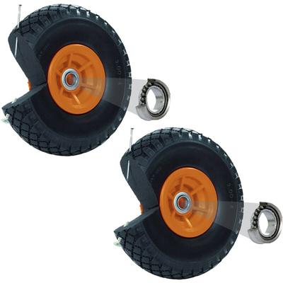 2x Sackkarrenrad Vollgummi 260x85 mm 3.00-4 60mm Nabenlänge Ersatzrad Nabenversatz orange Image