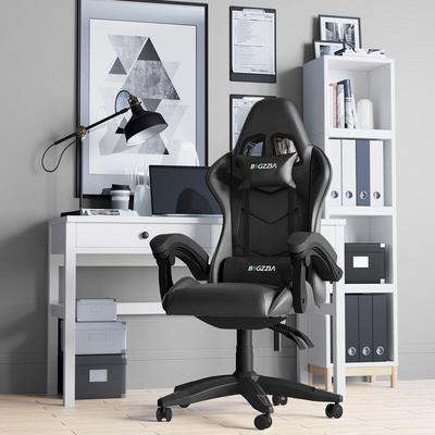 Bigzzia - Bürostuhl Ergonomisch - Gaming Stühle Gamer Stühle mit Lendenkissen + Kopfstütze Gaming Image