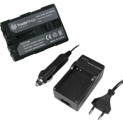 Trade-shop - angebot im set: Kamera Li-Ion Akku 2000mAh + Ladegerät mit Kfz Adapter für sony Image