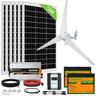 Eco-worthy - 4,6 kW/Giorno Kit Eolico Solare 1160W 12V: Generatore Turbina Eolica 400W + 6 Pannelli