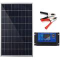 Kit Pannello Solare Monocristallino Portatile 30W 12V con Regolatore di Carica Solare 40A Cavi