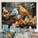 Design Art Birds Of Paradise Farmhouse Still - Animals Canvas Wall Art Plastic in Blue/Orange | 34 H x 44 W x 1.5 D in | Wayfair FL107113-44-34-GD