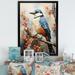 Design Art Transcendent Neutrals Portray Birds As Spiritual I - Bird Wall Art Living Room Metal in Blue/Orange | 40 H x 30 W x 1.5 D in | Wayfair