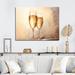 Design Art Minimalism Champagne Glasses Collage - Wine & Champagne Wall Decor Canvas, Cotton in Yellow | 12 H x 20 W x 1 D in | Wayfair