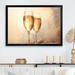Design Art Minimalism Champagne Glasses Collage - Wine & Champagne Wall Decor Metal in Yellow | 30 H x 40 W x 1.5 D in | Wayfair FDP108197-40-30-BK