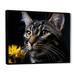 Design Art Bengal Rhapsody Cat I - Cat Canvas Wall Art Canvas, Cotton in Black/Brown/Yellow | 12 H x 20 W x 1 D in | Wayfair FL108117-20-12-BK