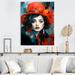 Design Art Crimson Carter Portrait - Portrait Canvas Wall Art_105750 Metal in Blue/Red/White | 32 H x 24 W x 1 D in | Wayfair PT105750-24-32